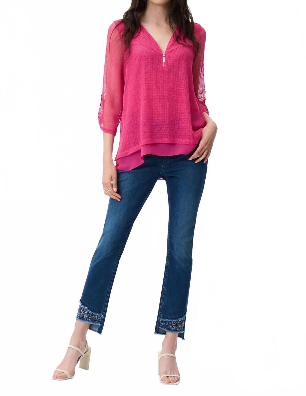 NEW JOSEPH RIBKOFF embellished slim-leg jeans in medium wash